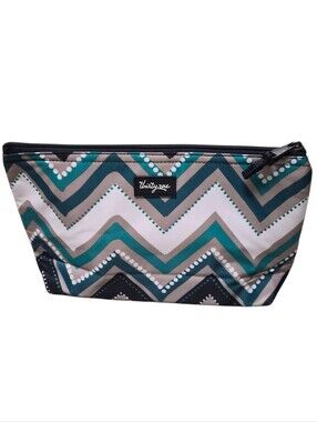 Thirty-One Chevron Insulated Zipper Pouch Cosmetic Snack Bag -NWOT